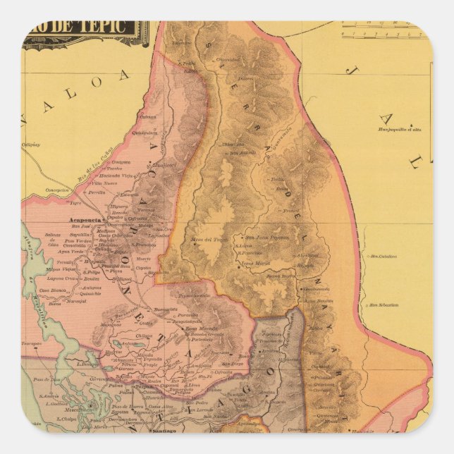 Tepic, Nayarit Square Sticker (Front)