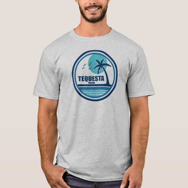Tequesta Florida Palm Tree Birds T-Shirt (Front)