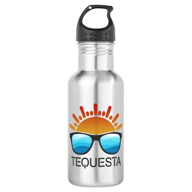 Tequesta Florida Sunglasses Stainless Steel Water Bottle (Front)