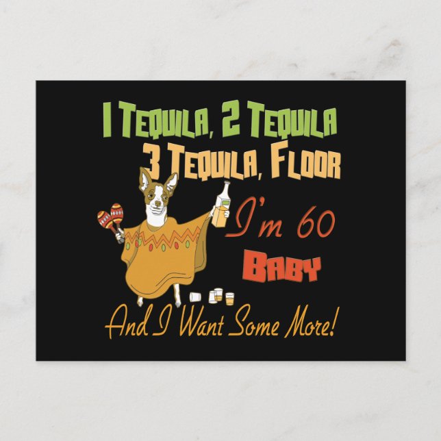 Tequila 60th Birthday Party Collection Invitation Postcard (Front)