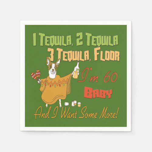 Tequila 60th Birthday Party Collection Paper Napkins