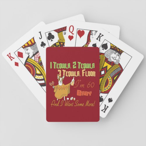 Tequila 60th Birthday Party Collection Poker Cards