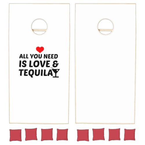 TEQUILA AND LOVE CORNHOLE SET