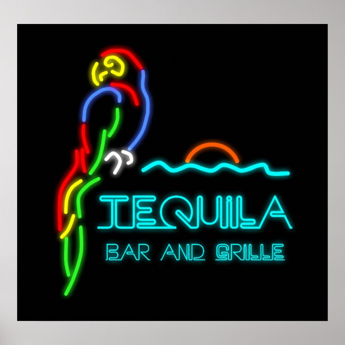 Tequila Bar And Grille Neon Sign Zazzle Com
