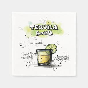 Tequila Boom Drink Recipe Cocktail Napkin