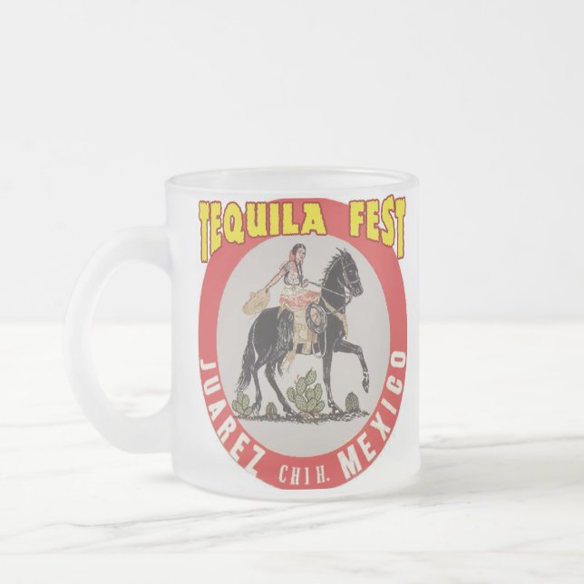 Tequila Fest, Frosted Glass Coffee Mug (Left)