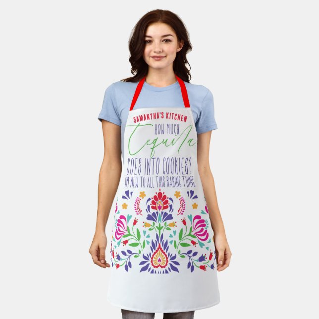 Tequila Funny Mexican Tequila Cookies Baking Gift Apron (Worn)