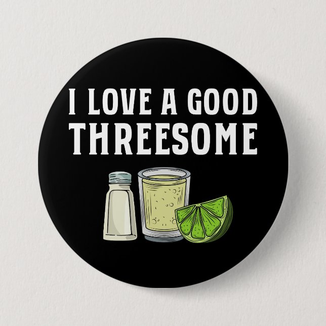 Tequila Lime And Salt Funny Bartender Button (Front)