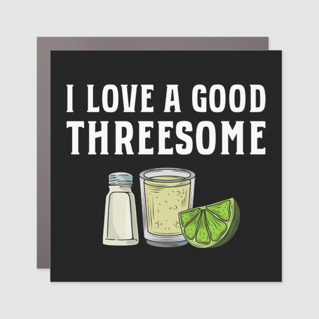 Tequila Lime And Salt Funny Bartender Car Magnet (Front)