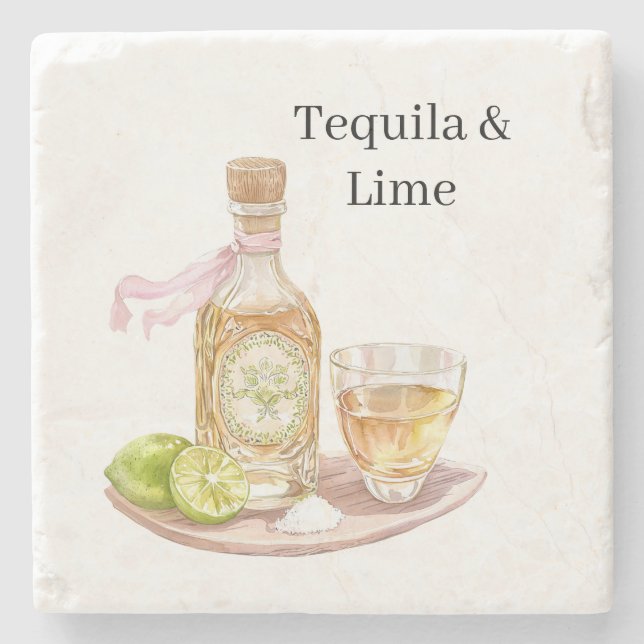 Tequila & Lime Stone Coaster (Front)
