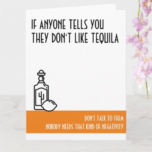 Tequila Lovers Large Orange Birthday Card