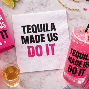 Tequila Made Us Do It Bride Squad Drinking Napkins