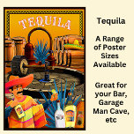 Tequila - Mexican Blue Agava Poster<br><div class="desc">Tequila is made from the Weber blue agave plant,  or agave tequilana,  which is a large succulent with long,  spiked leaves similar to aloe vera. - - A Great Poster for the Bar,  Garage or Man Cave.</div>