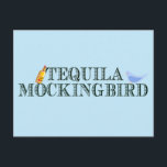 Tequila Mockingbird Funny Book Lover Pun Blue Postcard<br><div class="desc">Funny wordplay postcard in blue for a literary person in your life who likes book puns. A cute play on words for an author,  writer,  or bookworm who likes to read famous novels and drink liquor. An English literature professor known for their drinking and humor will enjoy this joke.</div>