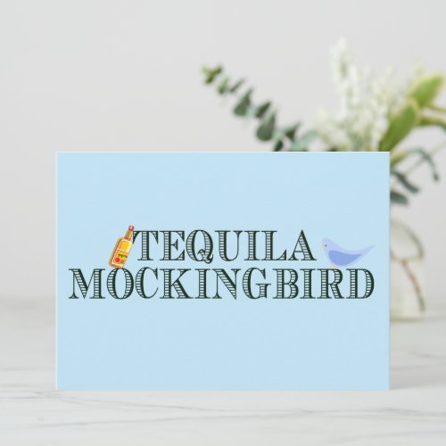 Tequila Mockingbird Funny Book Pun Birthday Card