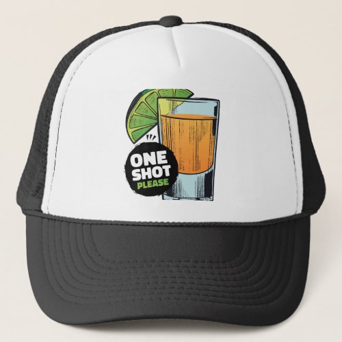 Tequila shot drink design trucker hat
