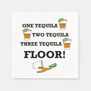 Tequila Shot Glass With Lime Wedge Cocktail Napkins