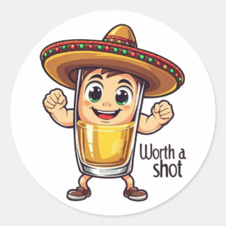 Tequila Shot Worth A Shot Sticker - Funny Drink