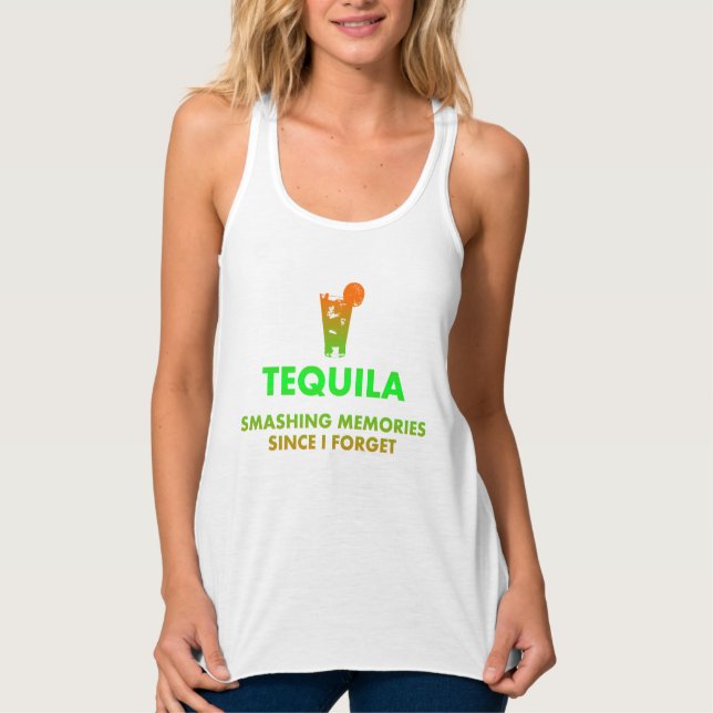 Tequila Smashing Memories Flowy Racerback Tank Top (Front)