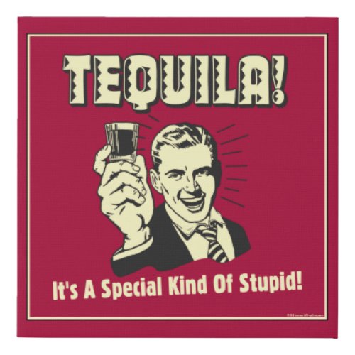 Tequila Special Kind of Stupid Faux Canvas Print