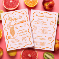 Tequila Sunrise Bachelorette Invitation