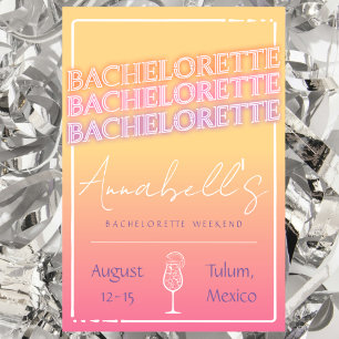 Tequila Sunrise Bachelorette Weekend Itinerary Invitation