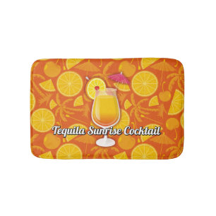 Tequila sunrise bathroom mat