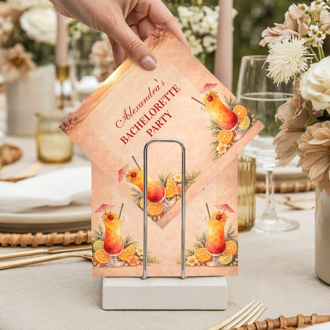Tequila Sunrise Beach Getaway Bachelorette Party Napkins (Creator Uploaded)