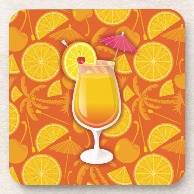 Tequila sunrise beverage coaster (Front)