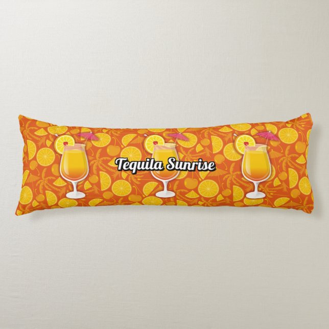 Tequila Sunrise Cocktail Body Pillow (Front)