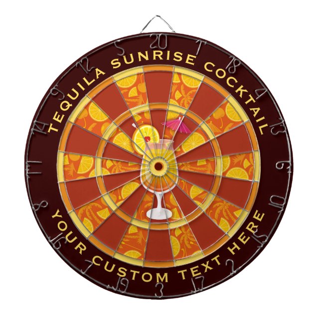 Tequila Sunrise Cocktail Dart Board (Front)