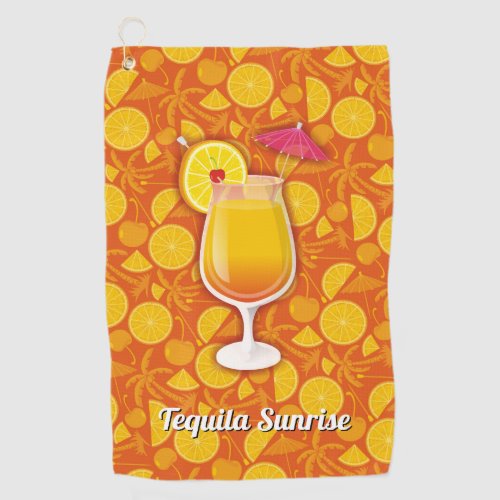 Tequila Sunrise Cocktail Golf Towel