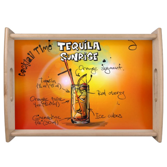 Tequila Sunrise Cocktail Party Tray With Recipe (Front)