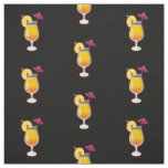 Tequila Sunrise Cocktail Pattern Fabric