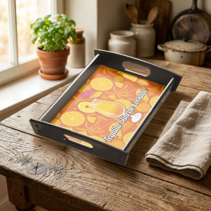 Tequila Sunrise Cocktail Serving Tray