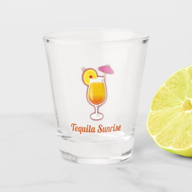 Tequila Sunrise Cocktail Shot Glass (Front)