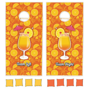 Tequila sunrise cornhole set
