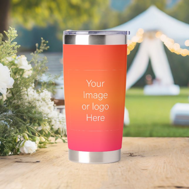 Tequila Sunrise Gradient Personalize With Logo Insulated Tumbler (Wedding)