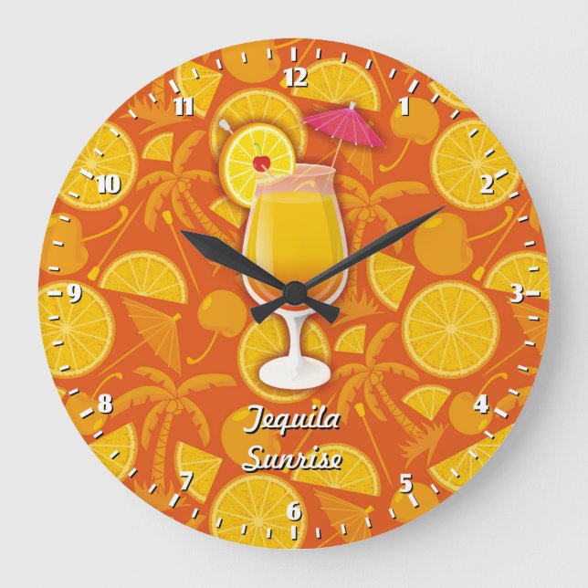 Tequila sunrise large clock (Front)