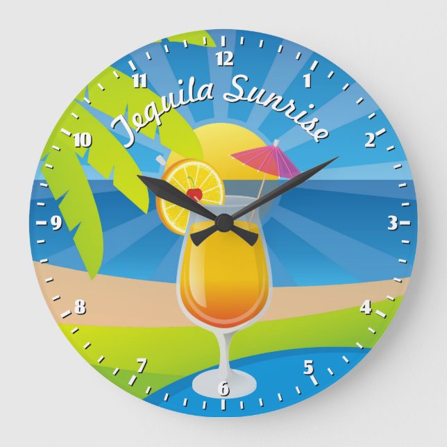 Tequila sunrise large clock (Front)