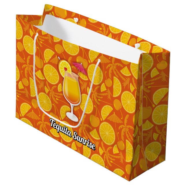 Tequila sunrise large gift bag (Front Angled)