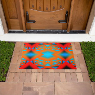 Tequila Sunrise Ombre Geometric Abstract Art Doormat