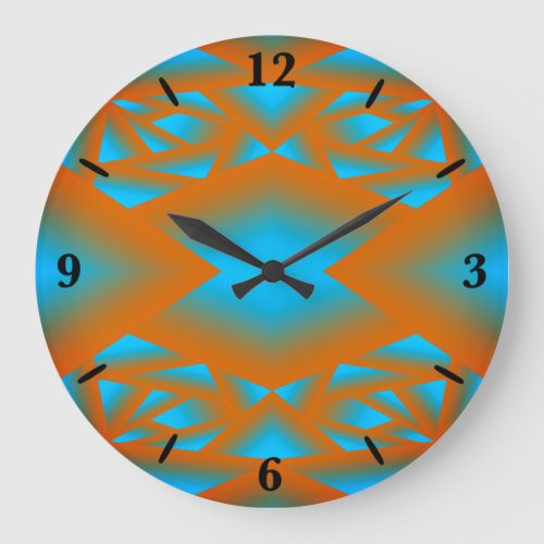 Tequila Sunrise Ombre Geometric Abstract Art  Large Clock