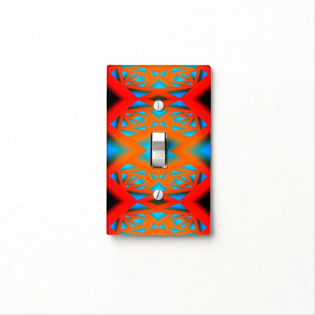 Tequila Sunrise Ombre Geometric Abstract Art Light Switch Cover (In Situ)