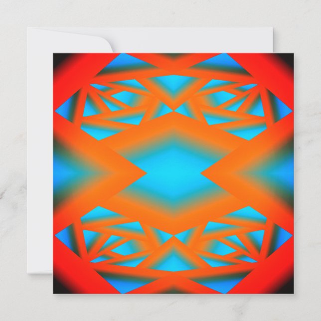Tequila Sunrise Ombre Geometric Abstract Art Note Card (Front)