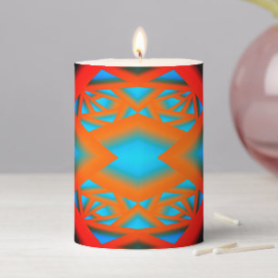 Tequila Sunrise Ombre Geometric Abstract Art Pillar Candle