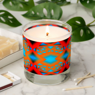 Tequila Sunrise Ombre Geometric Abstract Art Scented Candle