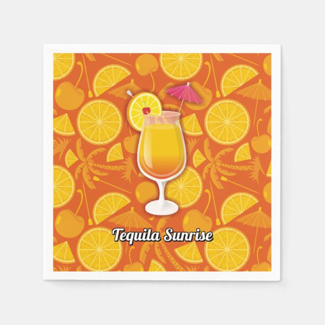 Tequila sunrise paper napkins (Front)