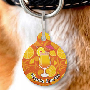 Tequila sunrise pet name tag