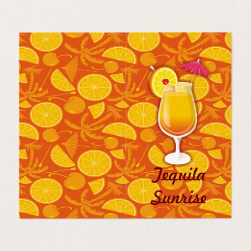 Tequila Sunrise Recipe Business Card Zazzle